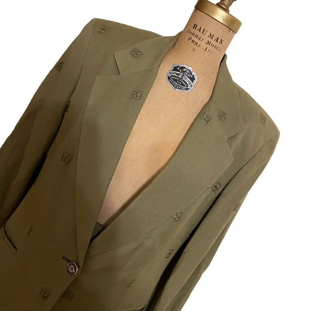 Green Linen Viscose blend Skirt suit - Luciano Tempesta size 8